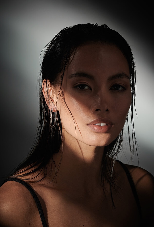 Minas Jewelry-SILVER NEOPRENE HOOPS